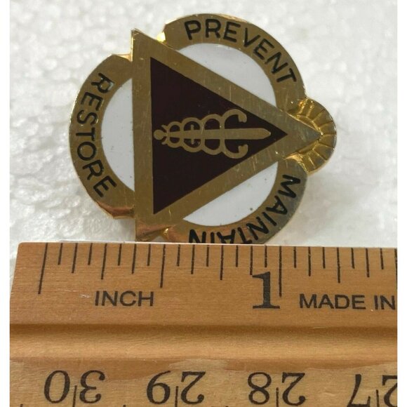 US Army Pin Fort Riley Dental Activity Unit Crest Vintage DENTAC DUI Prevent - Picture 3 of 6